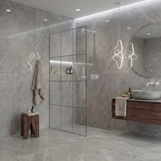 CERANO - Sprchová zástěna Walk-in Crystal L/P - 8 mm - bezvzpěrový systém - bílá matná, industriální sklo - 120x200 cm