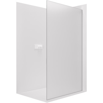 CERANO - Sprchová zástěna Walk-in Crystal L/P - 8 mm - bezvzpěrový systém - bílá matná, mléčné sklo - 100x200 cm