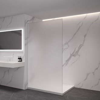 CERANO - Sprchová zástěna Walk-in Crystal L/P - 8 mm - bezvzpěrový systém - bílá matná, mléčné sklo - 70x200 cm