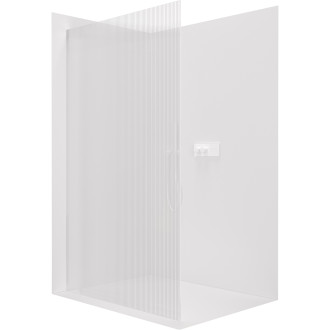 CERANO - Sprchová zástěna Walk-in Crystal L/P - 8 mm - bezvzpěrový systém - bílá matná, rýhované sklo - 100x200 cm