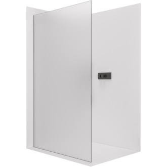 CERANO - Sprchová zástěna Walk-in Crystal L/P - 8 mm - bezvzpěrový systém - černá matná, mléčné sklo - 70x200 cm