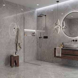 CERANO - Sprchová zástěna Walk-in Crystal L/P - 8 mm - bezvzpěrový systém - černá matná, transparentní sklo - 90x200 cm