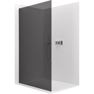 CERANO - Sprchová zástěna Walk-in Crystal L/P - 8 mm - bezvzpěrový systém - chrom, grafitové sklo - 130x200 cm