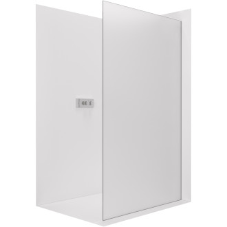 CERANO - Sprchová zástěna Walk-in Crystal L/P - 8 mm - bezvzpěrový systém - chrom, mléčné sklo - 140x200 cm