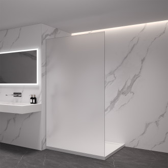 CERANO - Sprchová zástěna Walk-in Crystal L/P - 8 mm - bezvzpěrový systém - chrom, mléčné sklo- 60x200 cm
