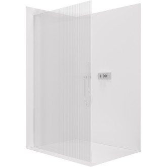 CERANO - Sprchová zástěna Walk-in Crystal L/P - 8 mm - bezvzpěrový systém - chrom, rýhované sklo - 130x200 cm