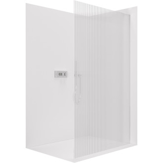 CERANO - Sprchová zástěna Walk-in Crystal L/P - 8 mm - bezvzpěrový systém - chrom, rýhované sklo - 150x200 cm