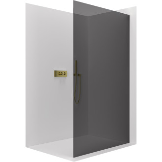 CERANO Sprchová zástěna Walk-in Crystal L/P zlatá kartáčovaná, grafitové sklo 150x200