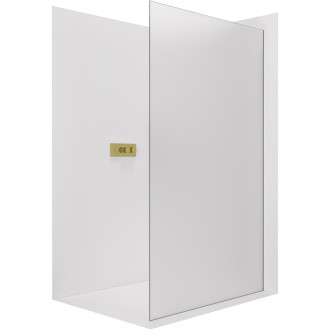 CERANO - Sprchová zástěna Walk-in Crystal L/P - 8 mm - bezvzpěrový systém - zlatá, mléčné sklo - 100x200 cm