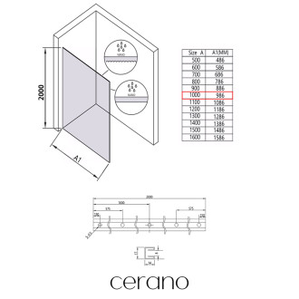 CERANO - Sprchová zástěna Walk-in Crystal L/P - 8 mm - bezvzpěrový systém - zlatá, mléčné sklo - 100x200 cm