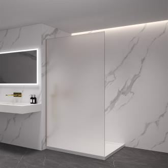 CERANO - Sprchová zástěna Walk-in Crystal L/P - 8 mm - bezvzpěrový systém - zlatá, mléčné sklo - 160x200 cm