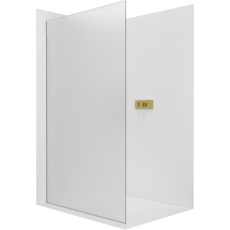 CERANO - Sprchová zástěna Walk-in Crystal L/P - 8 mm - bezvzpěrový systém - zlatá, mléčné sklo - 80x200 cm