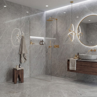 CERANO - Sprchová zástěna Walk-in Crystal L/P - 8 mm - bezvzpěrový systém - zlatá, transparentní sklo - 110x200 cm