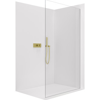 CERANO Sprchová zástěna Walk-in Crystal L/P zlatá kartáčovaná, transparent sklo 120x200