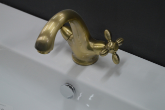 baterie Venezia V-2 Cross umyvadlová stojánková bronz OLBAV02