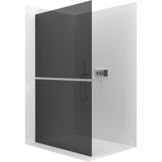 CERANO - Sprchová zástěna Walk-in Crystal L/P - 8 mm + polička/držák na ručníky - bezvzpěrový systém - chrom, grafitové sklo - 150x200 cm