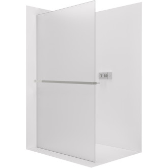 CERANO - Sprchová zástěna Walk-in Crystal L/P - 8 mm + polička/držák na ručníky - bezvzpěrový systém - chrom, mléčné sklo - 140x200 cm