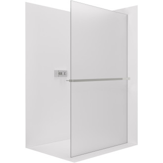 CERANO - Sprchová zástěna Walk-in Crystal L/P - 8 mm + polička/držák na ručníky - bezvzpěrový systém - chrom, mléčné sklo - 160x200 cm