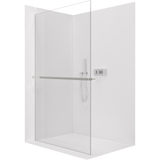 CERANO - Sprchová zástěna Walk-in Crystal L/P - 8 mm + polička/držák na ručníky - bezvzpěrový systém - chrom, transparentní sklo - 120x200 cm