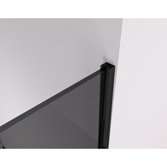 CERANO - Sprchová zástěna Walk-in Crystal T L/P - 10 mm - bezvzpěrový systém - černá matná, grafitové sklo - 110x90x200 cm