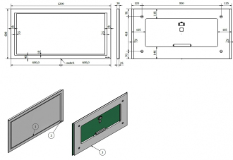VLTAVA obdélníkové zrcadlo s LED osvětlením V 800 × Š 600 mm ZRVLTA8060