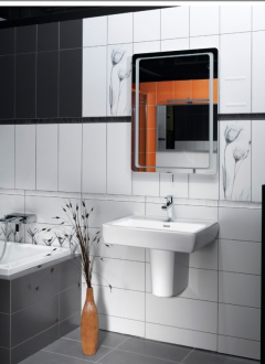 ODRA obdélníkové zrcadlo se zaoblenými rohy s LED osvětlením V 800 × Š 600 mm ZRODRA8060