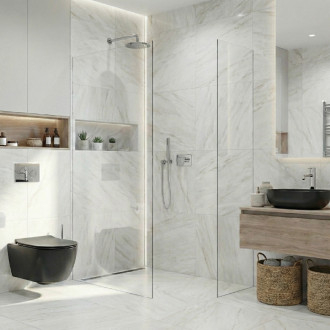 CERANO - Sprchová zástěna Walk-in Crystal T L/P - 10 mm - bezvzpěrový systém - chrom, transparentní sklo - 160x150x200 cm