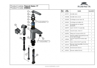 baterie AERO-17 umyvadlová stojánková s bidetovou sprškou OLBAAER17