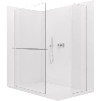 CERANO - Sprchová zástěna Walk-in Crystal T L/P - 10 mm - bezvzpěrový systém + polička/držák na ručníky - chrom, transparentní sklo- 160x130x200 cm