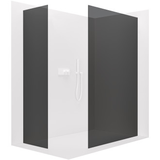 CERANO - Sprchová zástěna Walk-in Crystal T L/P - 8 mm - bezvzpěrový systém - bílá matná, grafitové sklo - 100x70x200 cm
