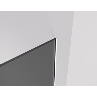 CERANO - Sprchová zástěna Walk-in Crystal T L/P - 8 mm - bezvzpěrový systém - bílá matná, grafitové sklo - 150x50x200 cm