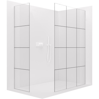 CERANO - Sprchová zástěna Walk-in Crystal T L/P - 8 mm - bezvzpěrový systém - bílá matná, industriální sklo - 130x100x200 cm