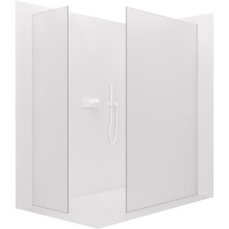 CERANO Sprchová zástěna Walk-in Onyx T L/P  bílá matná, mléčné sklo 110x110 CER-8050BD5414