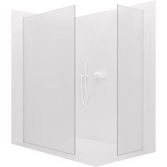 CERANO - Sprchová zástěna Walk-in Crystal T L/P - 8 mm - bezvzpěrový systém - bílá matná, mléčné sklo - 120x70x200 cm