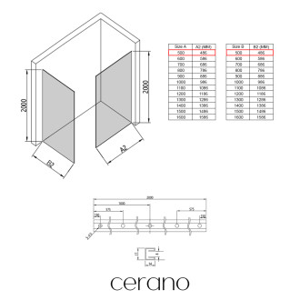 CERANO Sprchová zástěna Walk-in Onyx T L/P  bílá matná, mléčné sklo 50x50 CER-8050BD5441