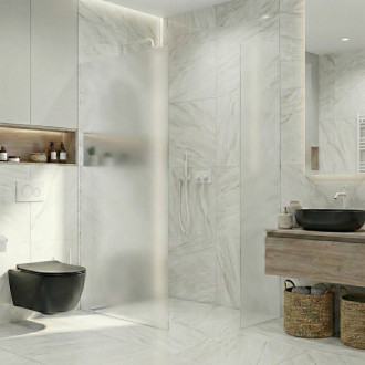 CERANO Sprchová zástěna Walk-in Onyx T L/P  bílá matná, mléčné sklo 90x80 CER-8050BD5428