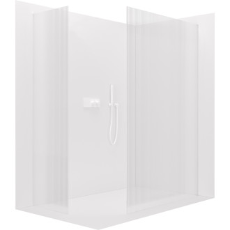 CERANO - Sprchová zástěna Walk-in Crystal T L/P - 8 mm - bezvzpěrový systém - bílá matná, rýhované sklo - 160x120x200 cm
