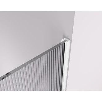 CERANO - Sprchová zástěna Walk-in Crystal T L/P - 8 mm - bezvzpěrový systém - bílá matná, rýhované sklo - 50x50x200 cm