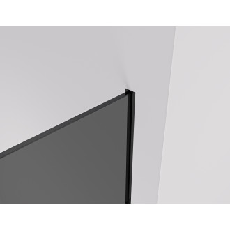 CERANO - Sprchová zástěna Walk-in Crystal T L/P - 8 mm - bezvzpěrový systém - černá matná, grafitové sklo - 150x50x200 cm