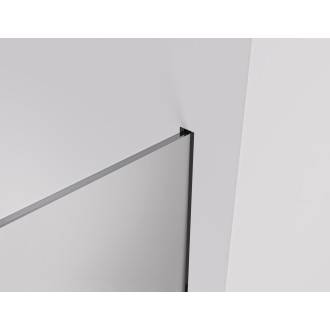 CERANO - Sprchová zástěna Walk-in Crystal T L/P - 8 mm - bezvzpěrový systém - černá matná, mléčné sklo - 150x90x200 cm