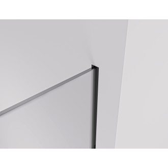 CERANO - Sprchová zástěna Walk-in Crystal T L/P - 8 mm - bezvzpěrový systém - černá matná, mléčné sklo - 60x50x200 cm