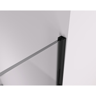 CERANO - Sprchová zástěna Walk-in Crystal T L/P - 8 mm - bezvzpěrový systém - černá matná, mléčné sklo - 70x60x200 cm