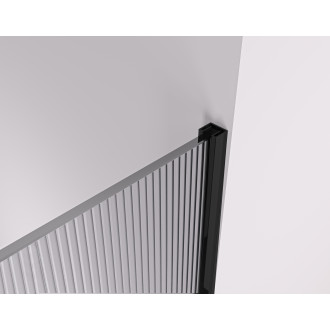 CERANO - Sprchová zástěna Walk-in Crystal T L/P - 8 mm - bezvzpěrový systém - černá matná, rýhované sklo - 120x60x200 cm