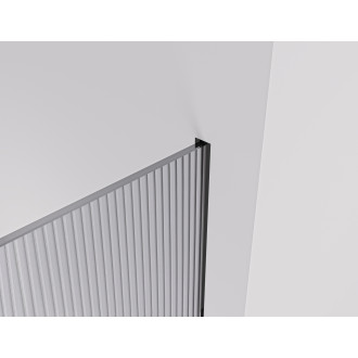 CERANO - Sprchová zástěna Walk-in Crystal T L/P - 8 mm - bezvzpěrový systém - černá matná, rýhované sklo - 130x60x200 cm