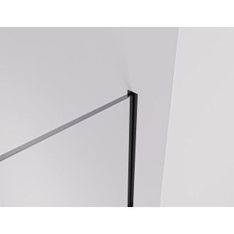 CERANO - Sprchová zástěna Walk-in Crystal T L/P - 8 mm - bezvzpěrový systém - černá matná, transparentní sklo - 150x70x200 cm