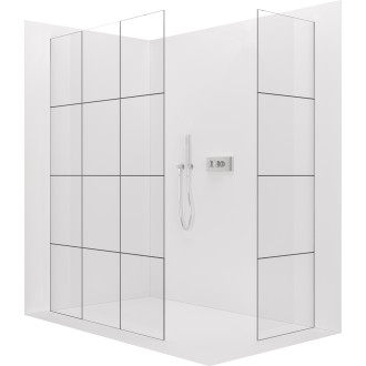 CERANO - Sprchová zástěna Walk-in Crystal T L/P - 8 mm - bezvzpěrový systém - chrom, industriální sklo - 100x90x200 cm
