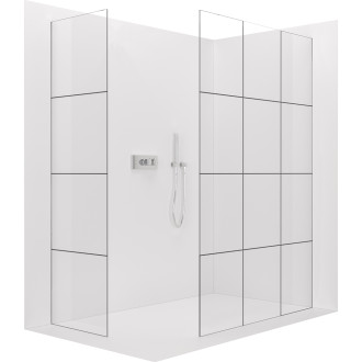 CERANO - Sprchová zástěna Walk-in Crystal T L/P - 8 mm - bezvzpěrový systém - chrom, industriální sklo - 140x120x200 cm