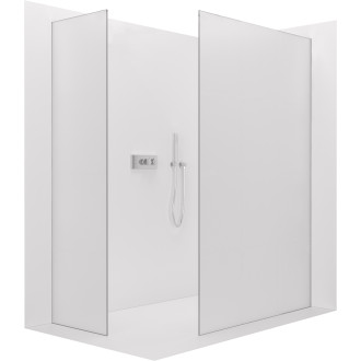 CERANO - Sprchová zástěna Walk-in Crystal T L/P - 8 mm - bezvzpěrový systém - chrom, mléčné sklo - 150x60x200 cm