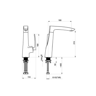 baterie AERO-33 dřezová stojánková OLBAAER33