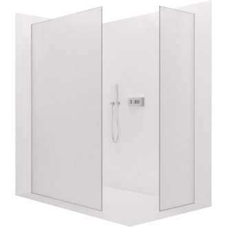 CERANO - Sprchová zástěna Walk-in Crystal T L/P - 8 mm - bezvzpěrový systém - chrom, mléčné sklo - 160x90x200 cm